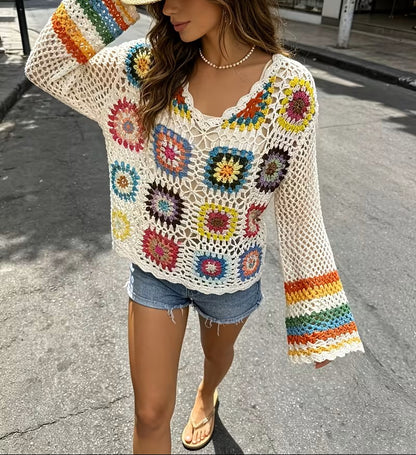 Endless Summer Style — 4 Crochet Pattern Bundle (PDF) | Sunset Beach Dress, Granny Square Cardigan, Wildflower Sweater & Bohemian Fringed Jacket