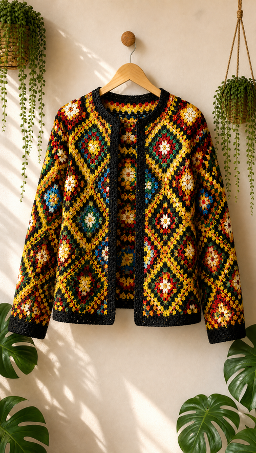 Boho Granny-Square Cardigans — 4 Crochet Pattern Bundle (PDF)