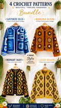 Boho Granny-Square Cardigans — 4 Crochet Pattern Bundle (PDF)