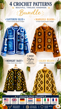 Boho Granny-Square Cardigans — 4 Crochet Pattern Bundle (PDF)
