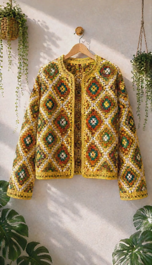 Boho Granny-Square Cardigans — 4 Crochet Pattern Bundle (PDF)