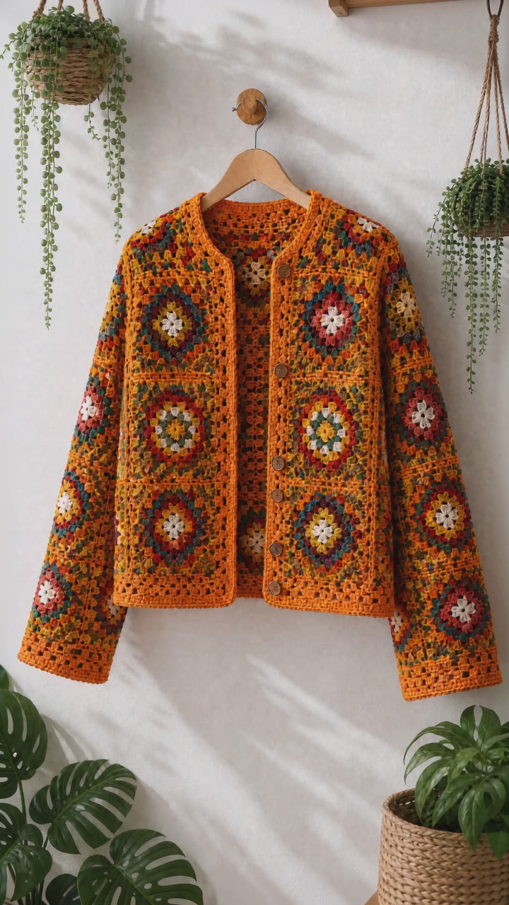 Boho Granny-Square Cardigans — 4 Crochet Pattern Bundle (PDF)